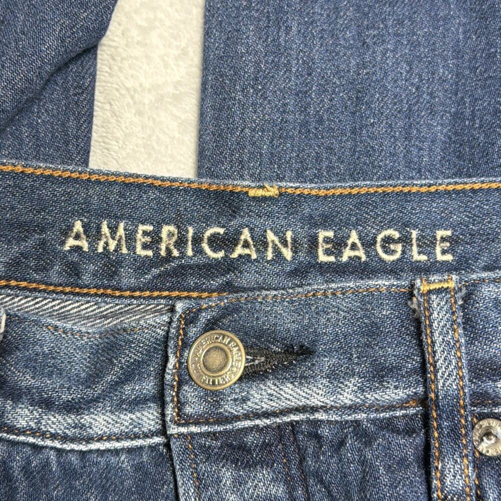 American Eagle Distressed Wide Leg Crop - Size 10 Long - Button Fly/Raw Hem - Picture 12 of 16
